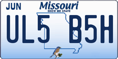 MO license plate UL5B5H