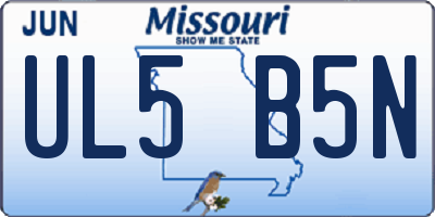 MO license plate UL5B5N