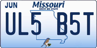 MO license plate UL5B5T