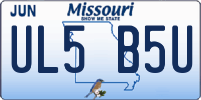 MO license plate UL5B5U