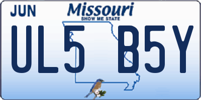 MO license plate UL5B5Y