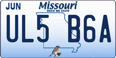 MO license plate UL5B6A