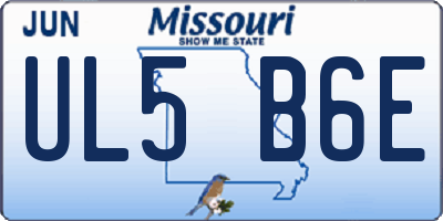 MO license plate UL5B6E