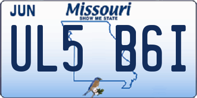 MO license plate UL5B6I