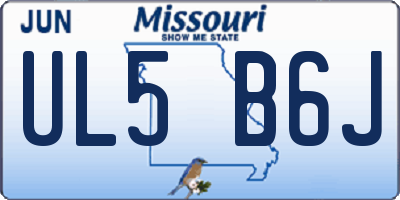 MO license plate UL5B6J