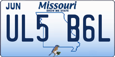 MO license plate UL5B6L