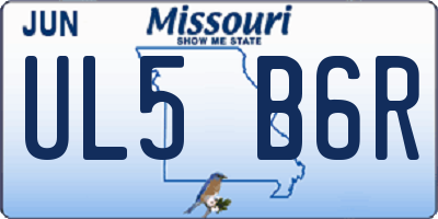 MO license plate UL5B6R
