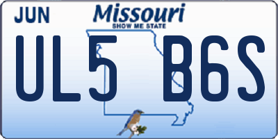 MO license plate UL5B6S