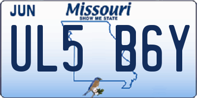 MO license plate UL5B6Y