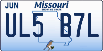 MO license plate UL5B7L