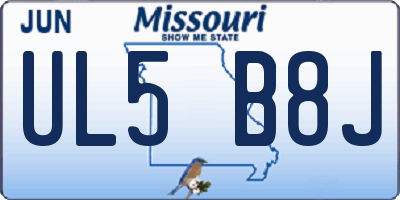 MO license plate UL5B8J