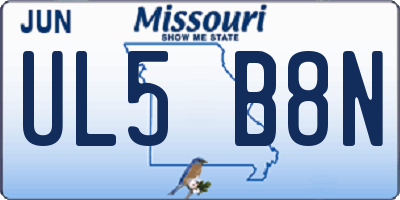 MO license plate UL5B8N