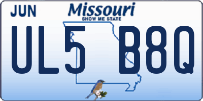 MO license plate UL5B8Q