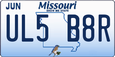 MO license plate UL5B8R