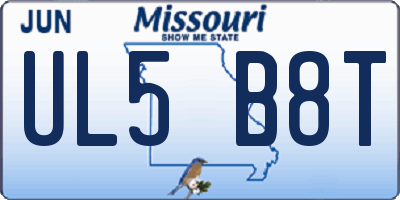 MO license plate UL5B8T