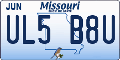 MO license plate UL5B8U