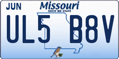 MO license plate UL5B8V
