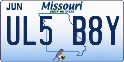 MO license plate UL5B8Y