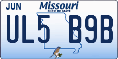 MO license plate UL5B9B