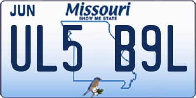 MO license plate UL5B9L