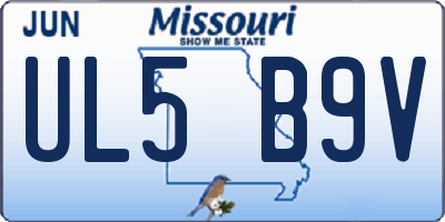 MO license plate UL5B9V