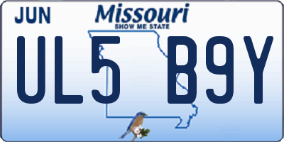 MO license plate UL5B9Y