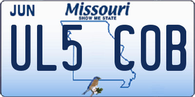 MO license plate UL5C0B
