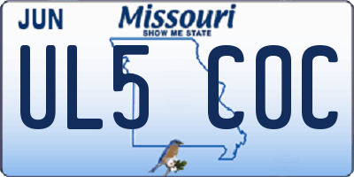 MO license plate UL5C0C