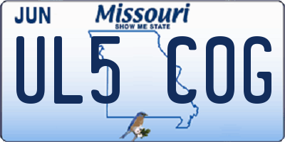 MO license plate UL5C0G