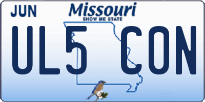 MO license plate UL5C0N