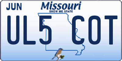 MO license plate UL5C0T