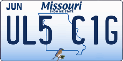 MO license plate UL5C1G