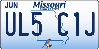 MO license plate UL5C1J