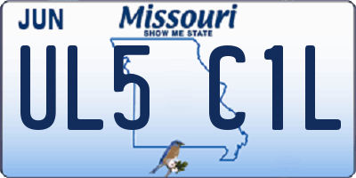 MO license plate UL5C1L