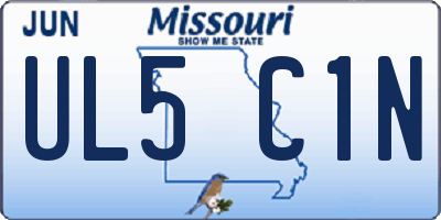 MO license plate UL5C1N