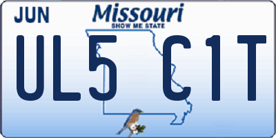 MO license plate UL5C1T