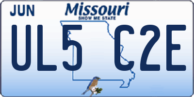 MO license plate UL5C2E