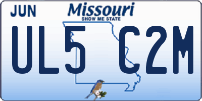 MO license plate UL5C2M