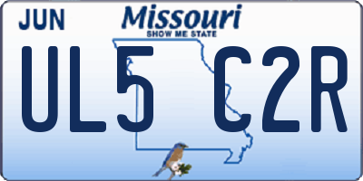 MO license plate UL5C2R
