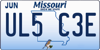 MO license plate UL5C3E