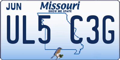 MO license plate UL5C3G