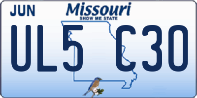 MO license plate UL5C3O