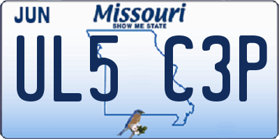 MO license plate UL5C3P