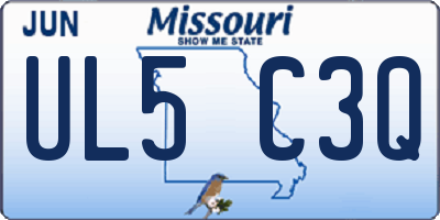MO license plate UL5C3Q