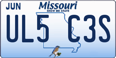 MO license plate UL5C3S