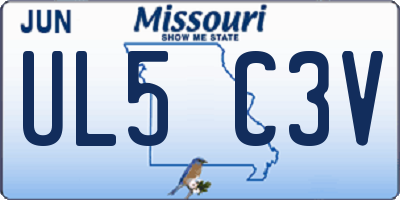 MO license plate UL5C3V