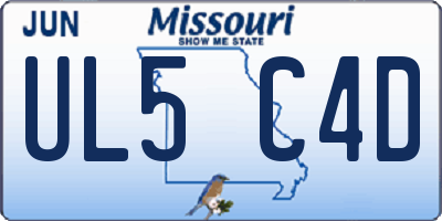 MO license plate UL5C4D