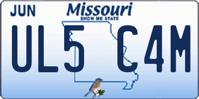 MO license plate UL5C4M