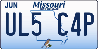 MO license plate UL5C4P