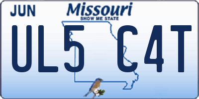 MO license plate UL5C4T
